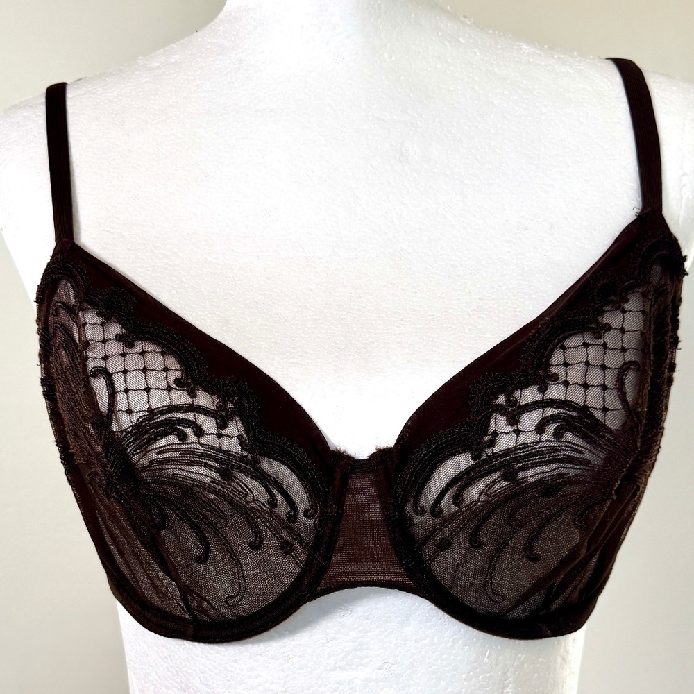 LaPerla Bra 34 D Brown Lace